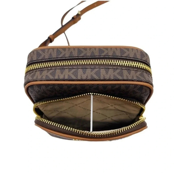 Michael Kors Medium NS Chain Xbody Bag Brown/Gold - Picture 4 of 9